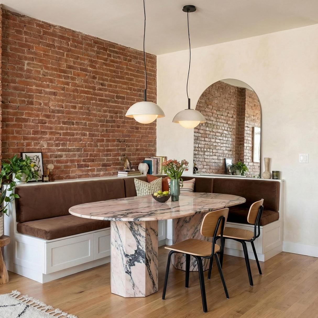 Hanley Pendant 12", Black and Ivory Crackle Ceramic