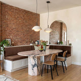 Hanley Pendant 12", Black and Ivory Crackle Ceramic