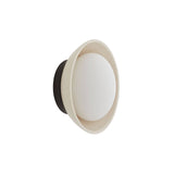 Hanley Wall Sconce 8", Ivory Crackle Ceramic with Black Accents