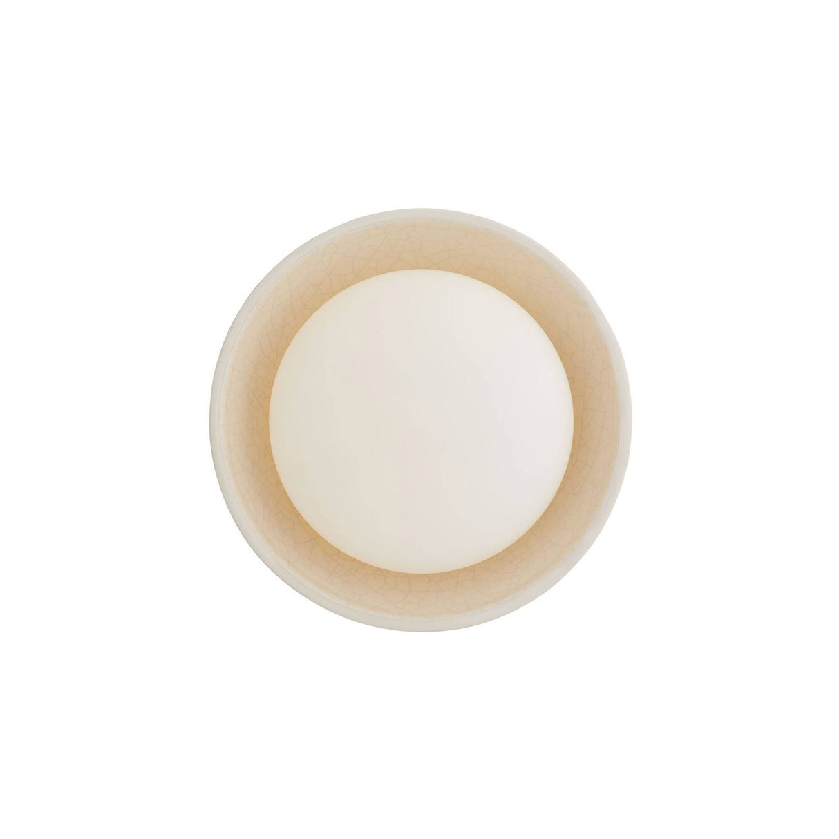 Hanley Wall Sconce 8", Ivory Crackle Ceramic with Black Accents