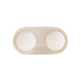 Hanley Double Wall Sconce 16", Ivory Crackle Ceramic with Black Accents