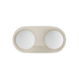 Hanley Double Wall Sconce 16", Ivory Crackle Ceramic with Black Accents