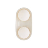 Hanley Double Wall Sconce 16", Ivory Crackle Ceramic with Black Accents