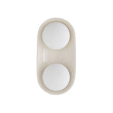 Hanley Double Wall Sconce 16", Ivory Crackle Ceramic with Black Accents