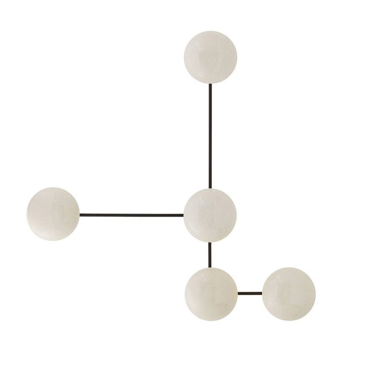 Hanley 5 Light Scultural Wall Sconce 44", Glossy Ivory Crackle with Black Accents