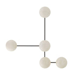 Hanley 5 Light Scultural Wall Sconce 44", Glossy Ivory Crackle with Black Accents
