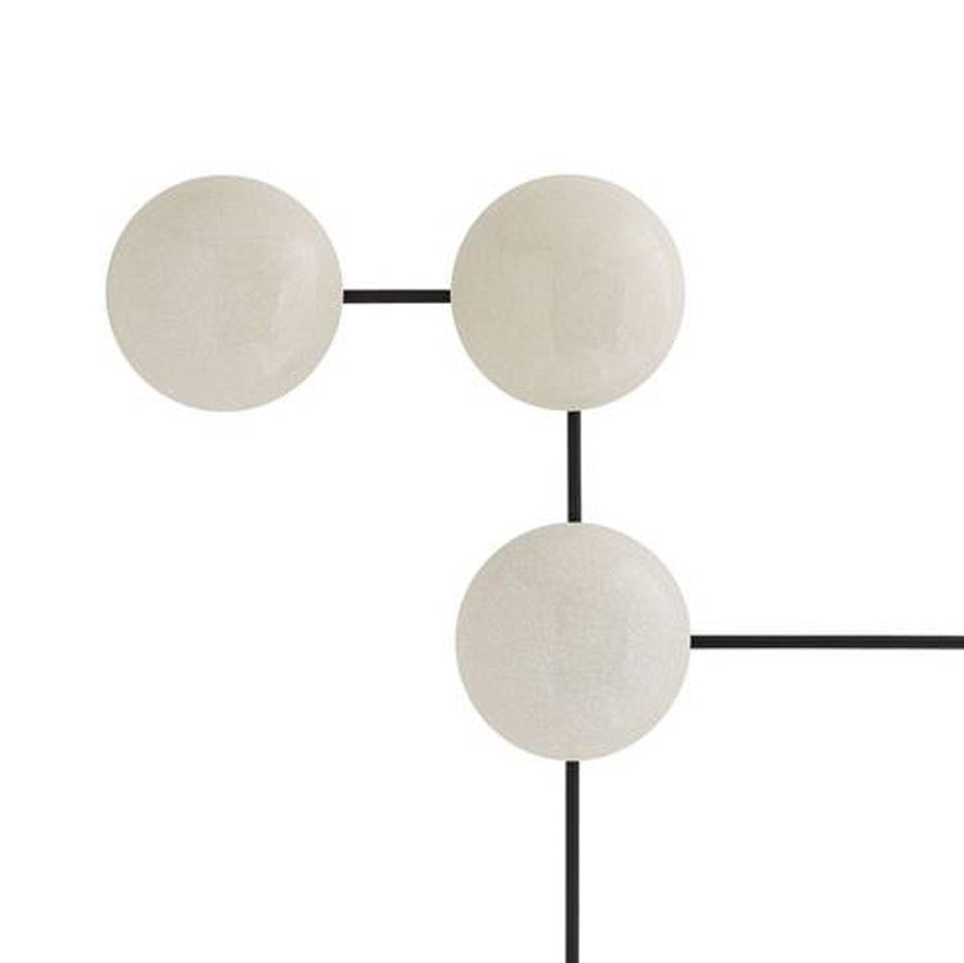Hanley 5 Light Scultural Wall Sconce 44", Glossy Ivory Crackle with Black Accents
