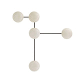 Hanley 5 Light Scultural Wall Sconce 44", Glossy Ivory Crackle with Black Accents