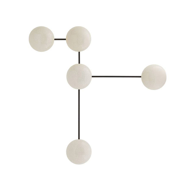 Hanley 5 Light Scultural Wall Sconce 44", Glossy Ivory Crackle with Black Accents