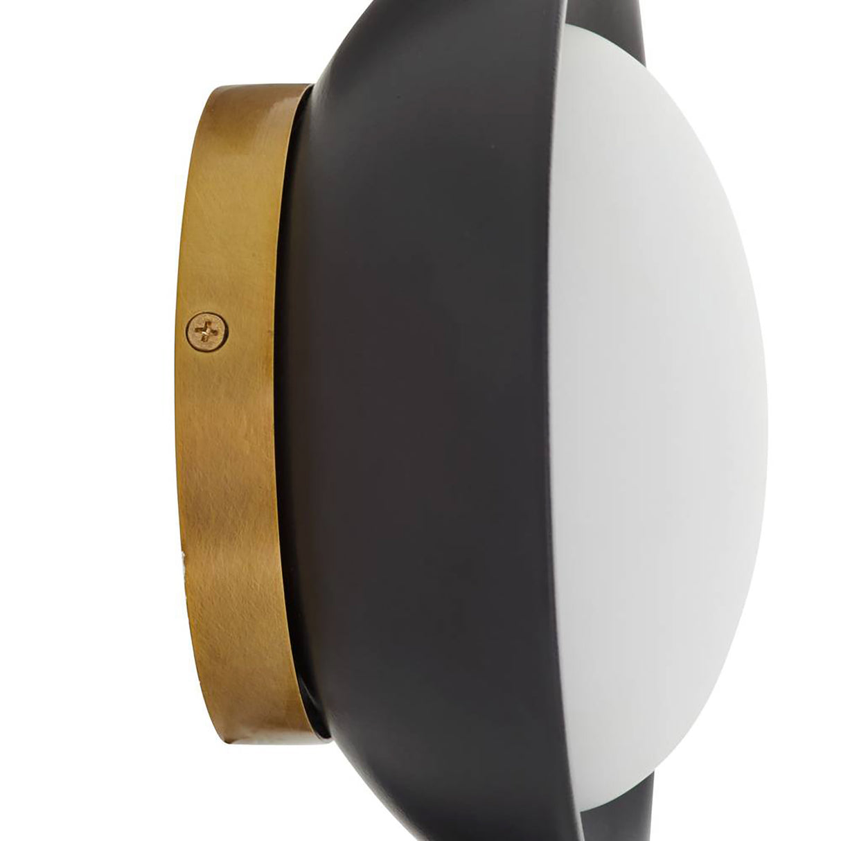 Hanley Wall Sconce 8", Matte Black Ceramic with Brass Accents