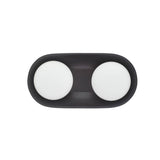 Hanley Double Wall Sconce 16", Matte Black Ceramic with Brass Accents