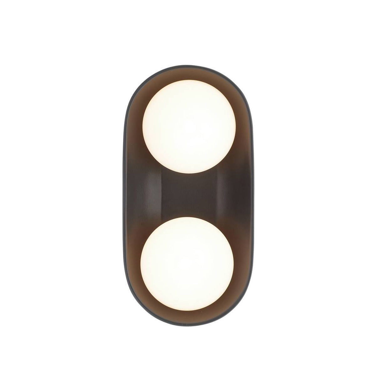 Hanley Double Wall Sconce 16", Matte Black Ceramic with Brass Accents