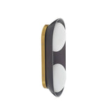 Hanley Double Wall Sconce 16", Matte Black Ceramic with Brass Accents
