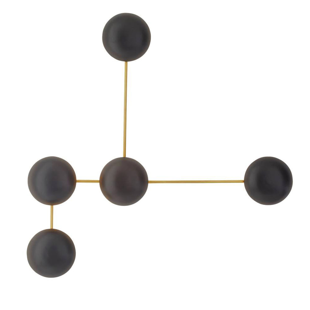 Hanley 5 Light Scultural Wall Sconce 44", Matte Black Ceramic with Brass Accents