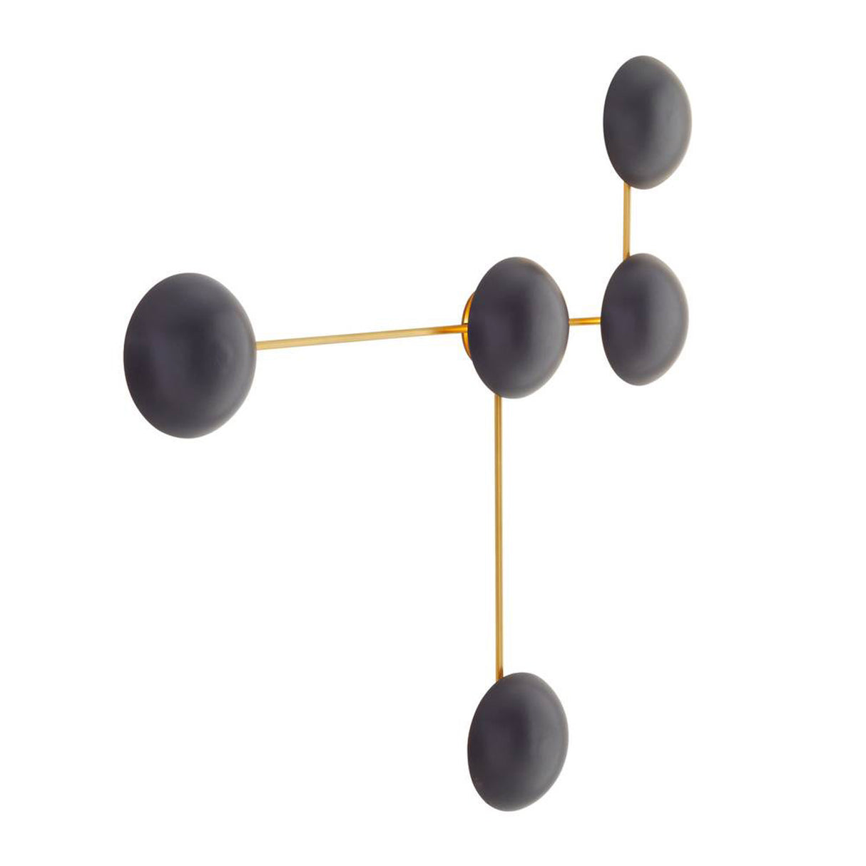 Hanley 5 Light Scultural Wall Sconce 44", Matte Black Ceramic with Brass Accents