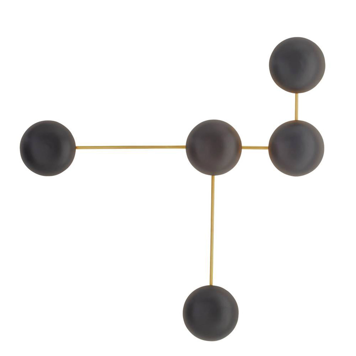 Hanley 5 Light Scultural Wall Sconce 44", Matte Black Ceramic with Brass Accents