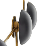 Hanley 5 Light Scultural Wall Sconce 44", Matte Black Ceramic with Brass Accents