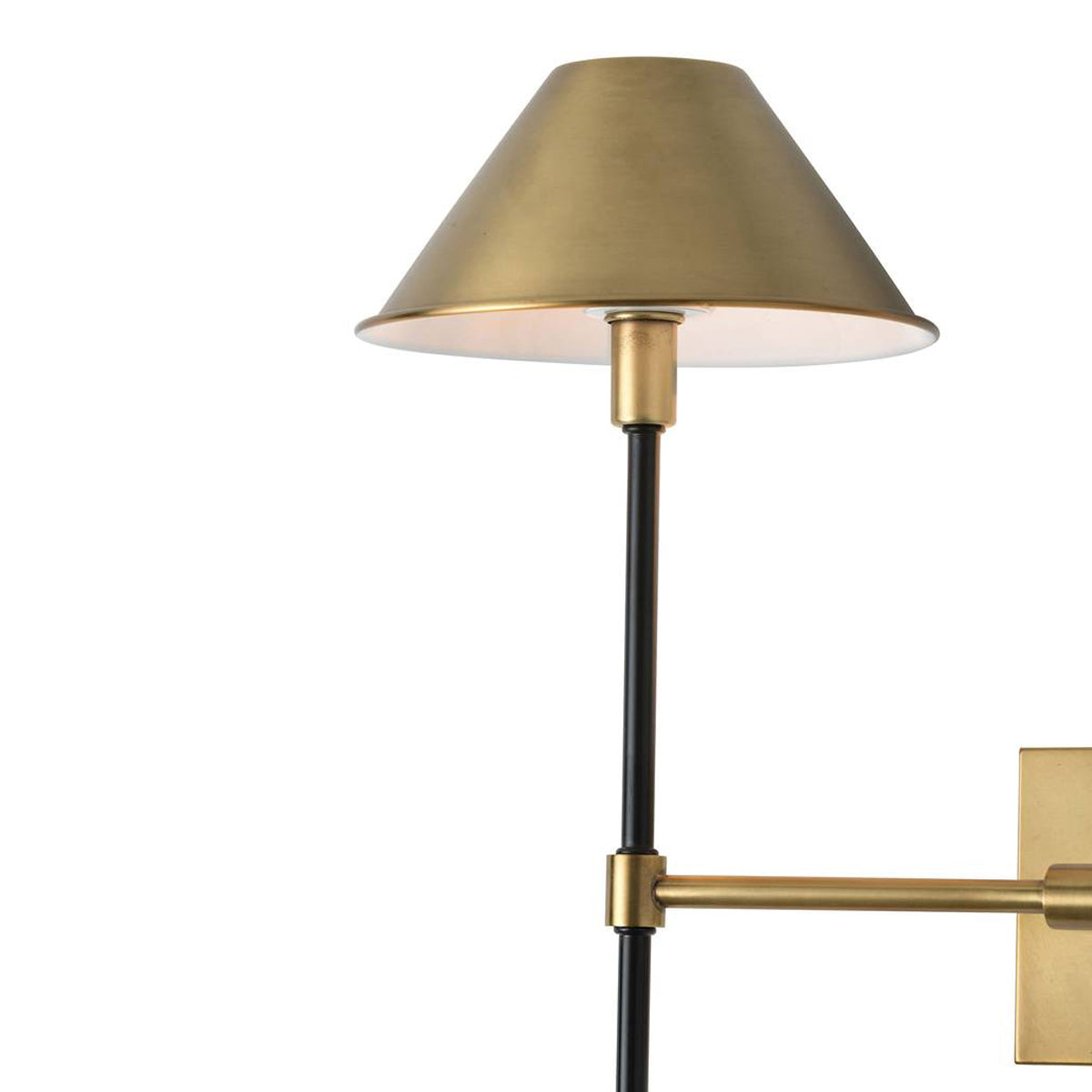 Sylas Double Wall Sconce 26", Antique Brass and Black