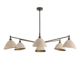 Winslet 6 Light Chandelier 53", English Bronze and Ivory Leather