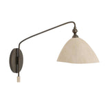 Winslet Adjustable Wall Sconce 15", English Bronze and Ivory Leather