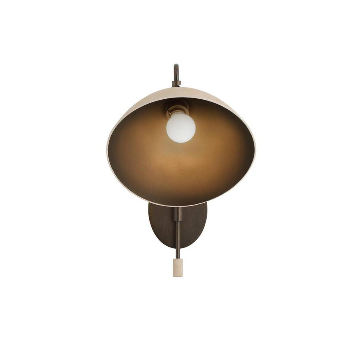 Winslet Adjustable Wall Sconce 15", English Bronze and Ivory Leather