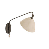 Winslet Adjustable Wall Sconce 15", English Bronze and Ivory Leather