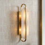 Vyra Wall Sconce 19", Antique Brass and Alabaster