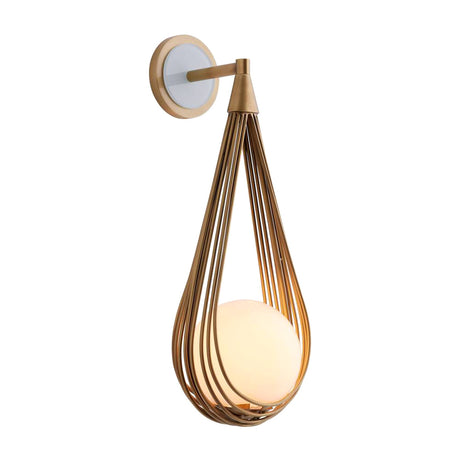 Lorien Wall Sconce 21", Antique Brass and Opal Glass