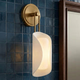 Arlynn LED Wall Sconce 19", Antique Brass and Opal Glass