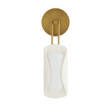 Arlynn LED Wall Sconce 19", Antique Brass and Opal Glass