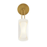 Arlynn LED Wall Sconce 19", Antique Brass and Opal Glass