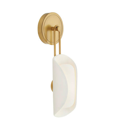Arlynn LED Wall Sconce 19", Antique Brass and Opal Glass