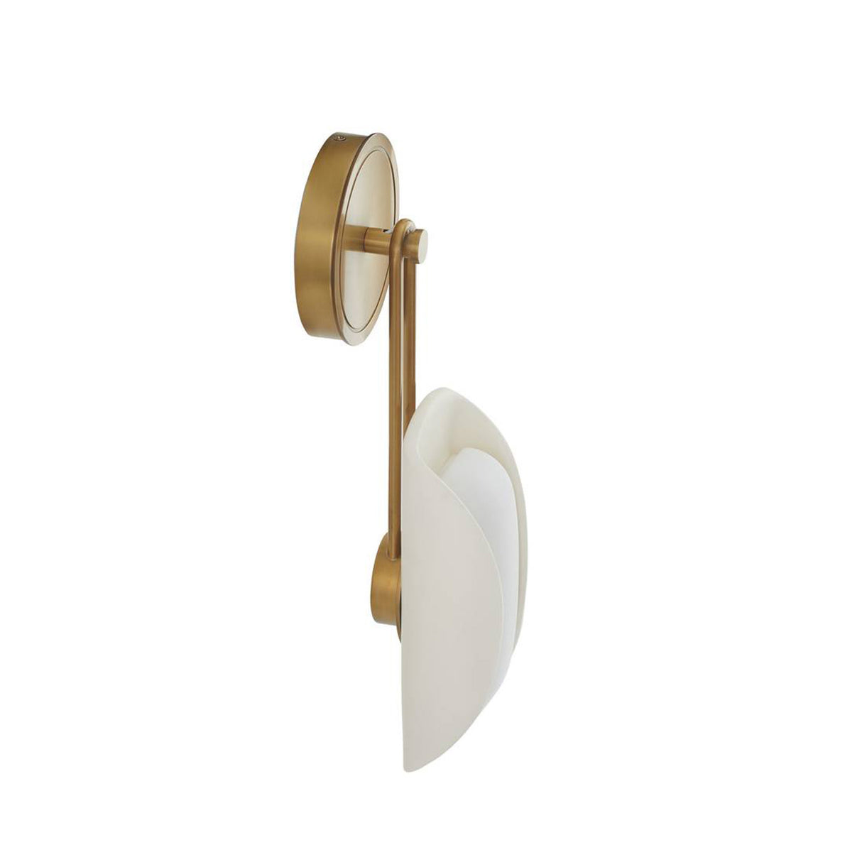 Arlynn LED Wall Sconce 19", Antique Brass and Opal Glass