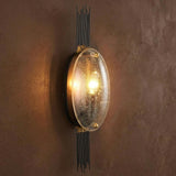 Octavien Wall Sconce 18", Aged Iron and Clear Seeded Glass