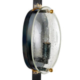 Octavien Wall Sconce 18", Aged Iron and Clear Seeded Glass