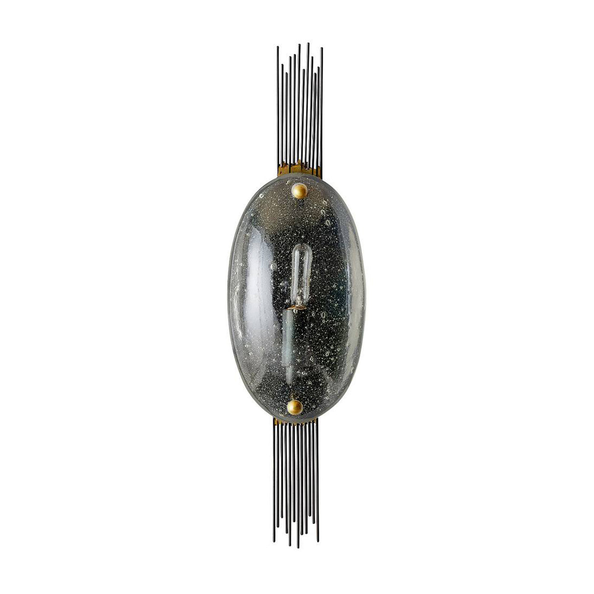 Octavien Wall Sconce 18", Aged Iron and Clear Seeded Glass