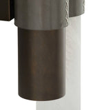 Rainier Wall Sconce 20", Brushed Bronze with Charcoal Leather Accents