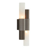 Rainier Wall Sconce 20", Brushed Bronze with Charcoal Leather Accents