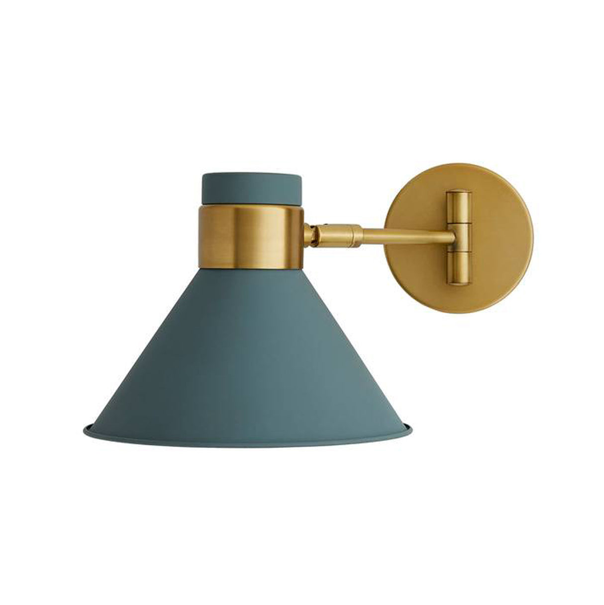 Cosette Adjustable Wall Sconce 8", Fog Blue and Antique Brass