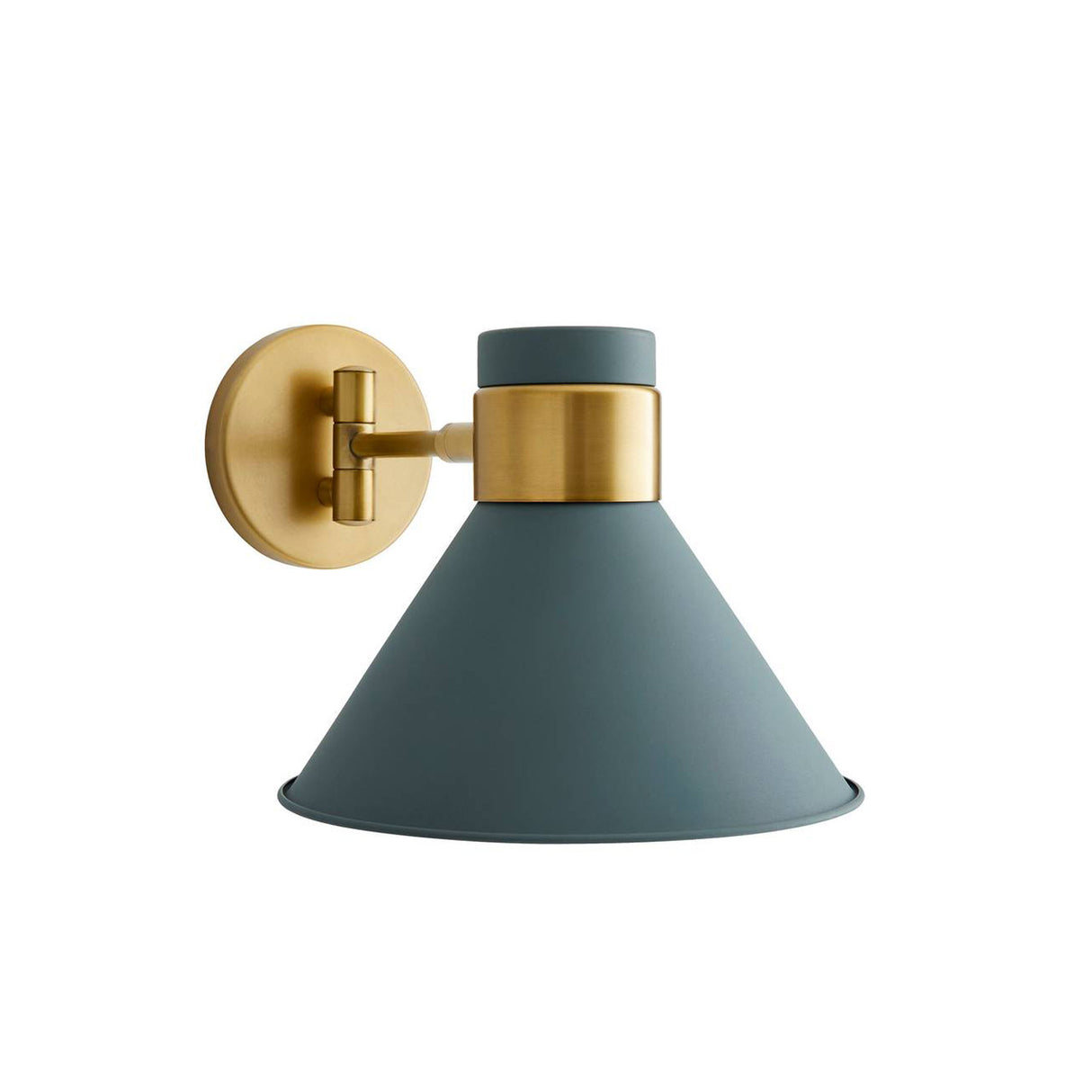 Cosette Adjustable Wall Sconce 8", Fog Blue and Antique Brass