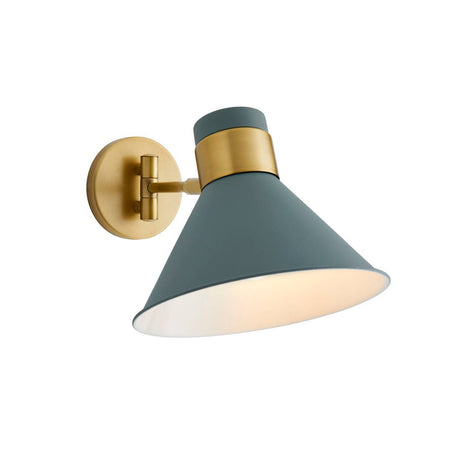 Cosette Adjustable Wall Sconce 8", Fog Blue and Antique Brass