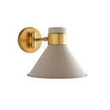 Cosette Adjustable Wall Sconce 8", Soft Taupe and Antique Brass