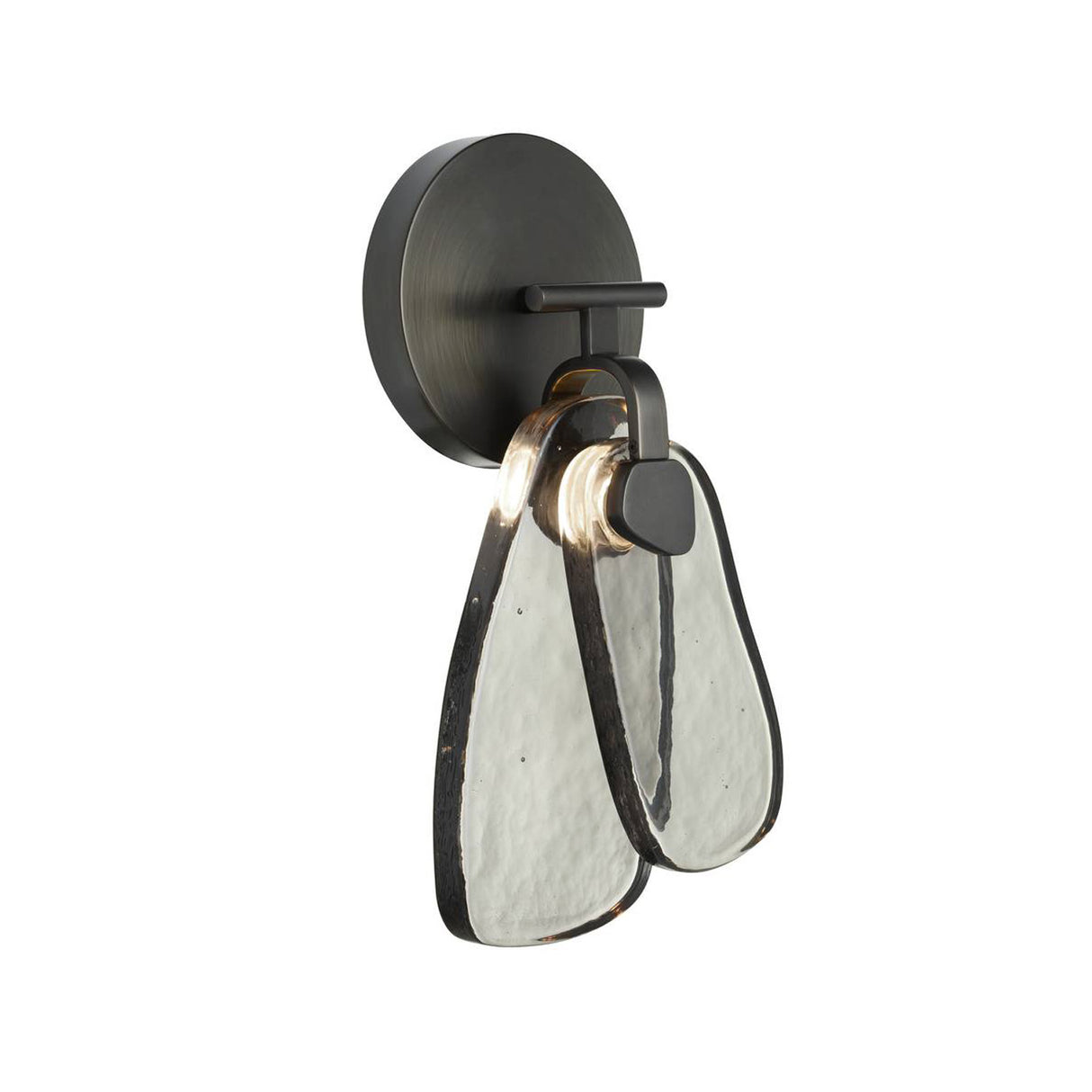 Renata LED Wall Sconce 14", English Bronze and Textured Smoke Glass