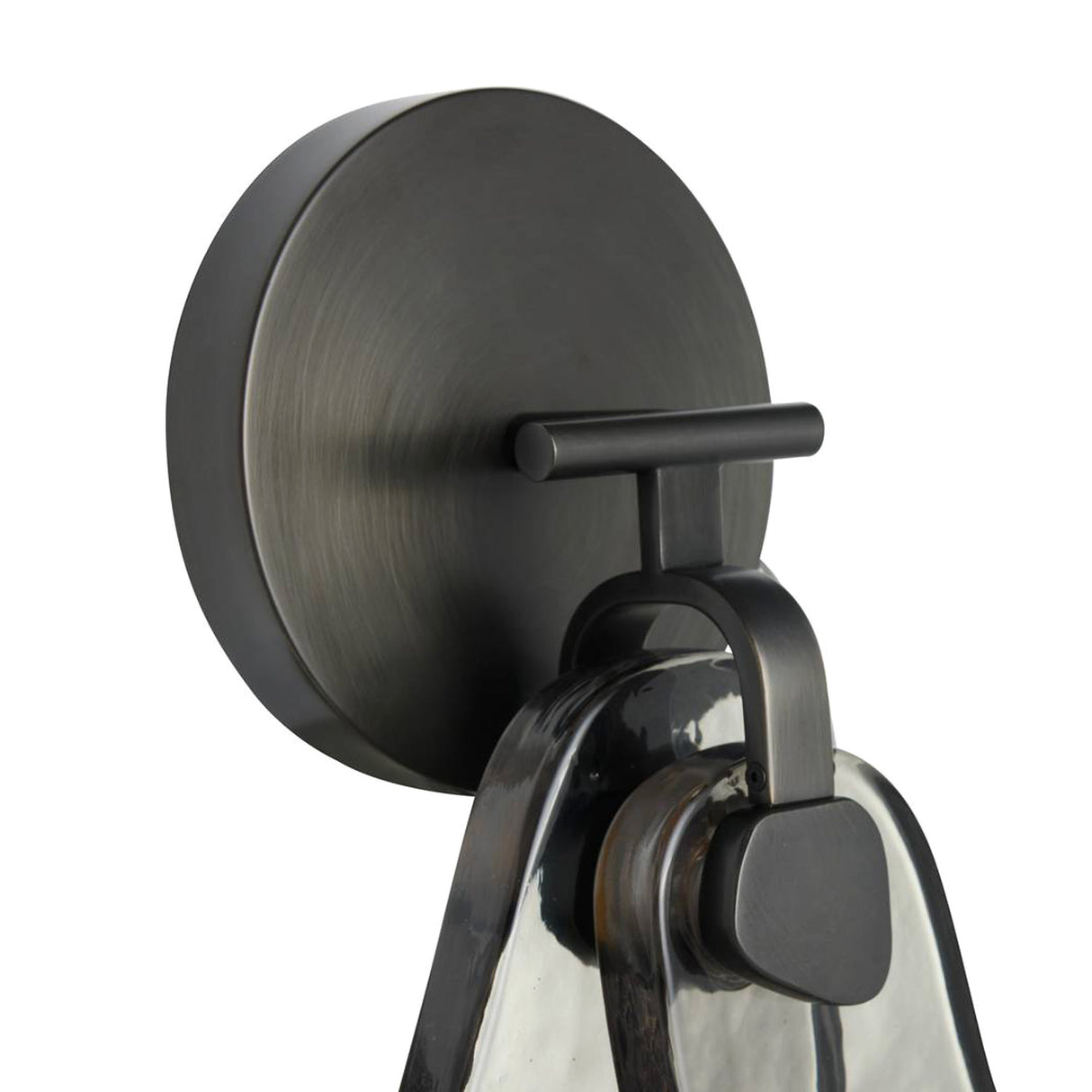 Renata LED Wall Sconce 14", English Bronze and Textured Smoke Glass