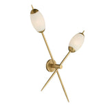 Vianna Adjustable Double Wall Sconce 39", Antique Brass and Art Glass
