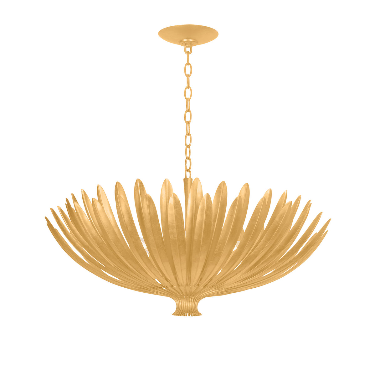 Yasmin Extra Large Pendant 35", Gold Leaf