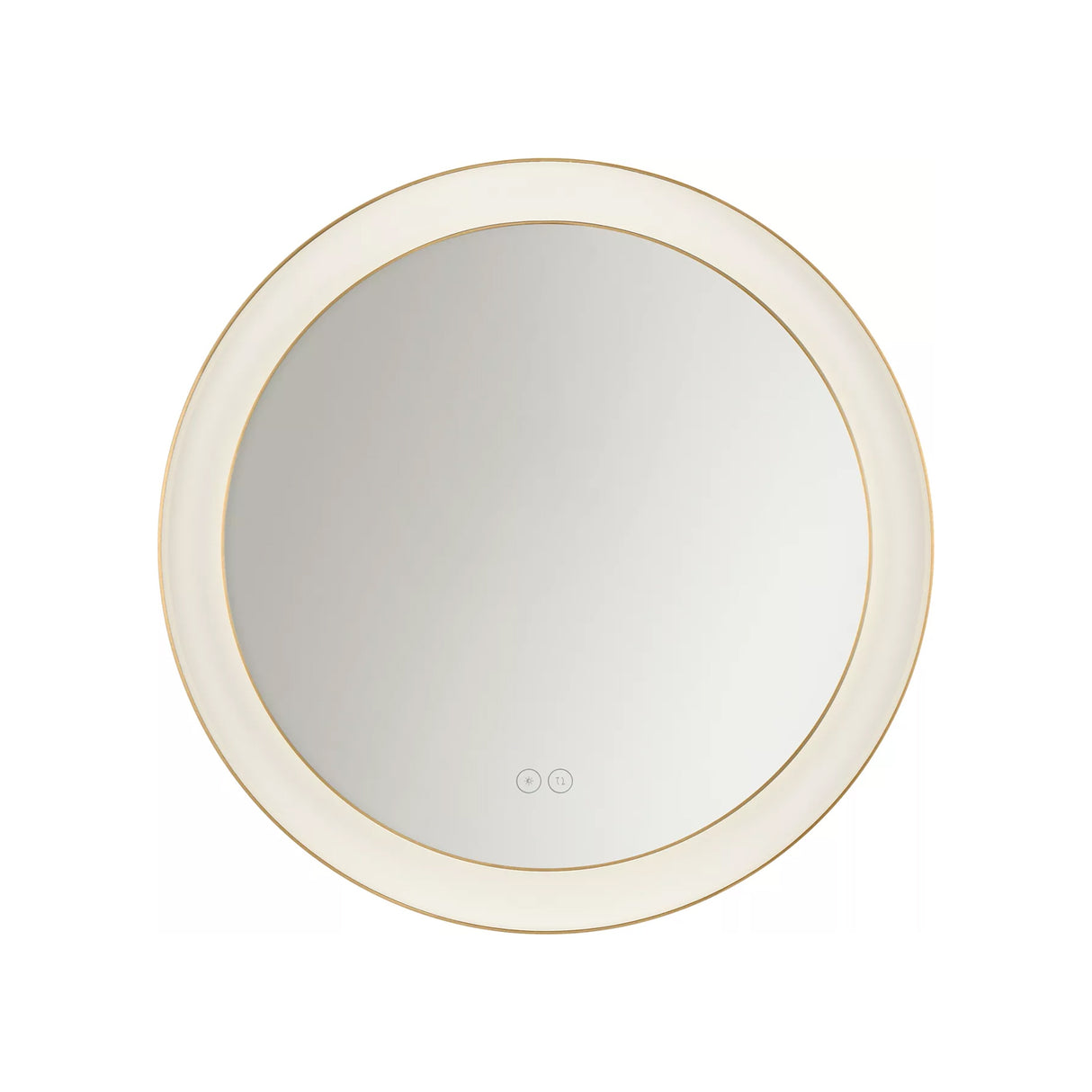 Hedley Round LED Mirror 24" x 24", Modern Brass