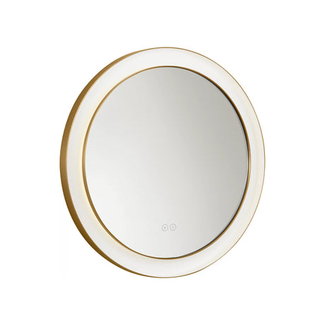 Hedley Round LED Mirror 24" x 24", Modern Brass