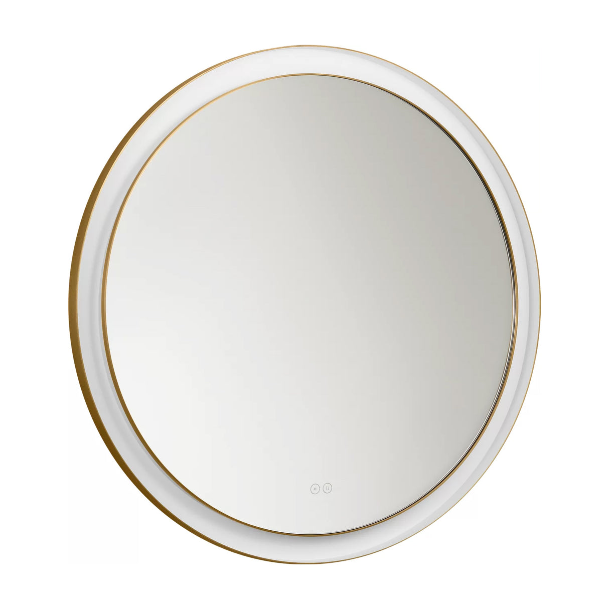 Hedley Round LED Mirror 36" x 36", Modern Brass