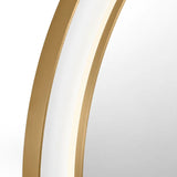 Hedley Round LED Mirror 36" x 36", Modern Brass